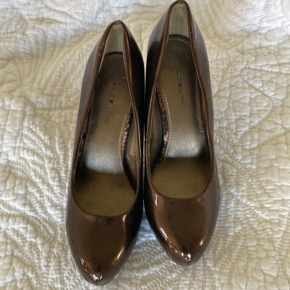 Bandolino brown patten chunky snake skin heels - Picture 5 of 8